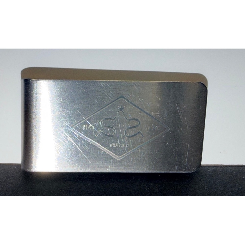 S2 Hat Co Silver Tone Stainless Steel Engraved Logo Money Clip Accessory